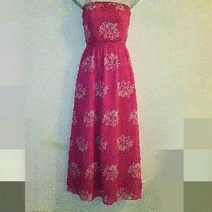 Floral Strapless floor length dress